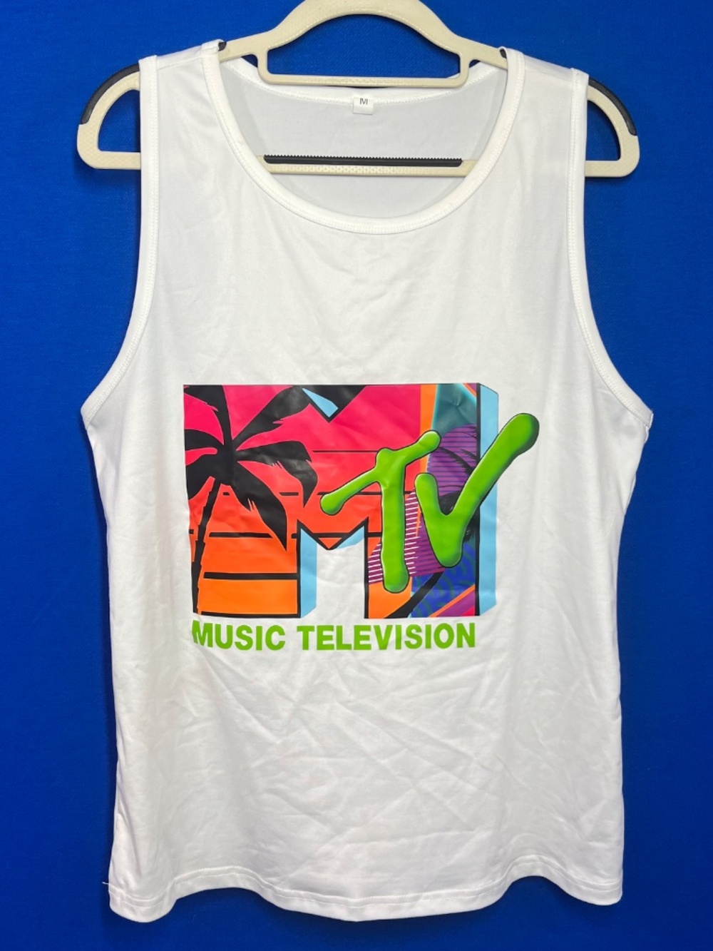 |•MTV White Tank Top•| Size Medium - Picture 2 of 6